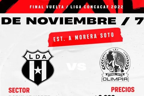 Arrancó venta de entradas para la final de vuelta de Liga Concacaf 2022 entre Alajuelense y Olimpia