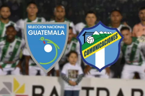 Escudo de la Selección de Guatemala y escudo de Comunicaciones.