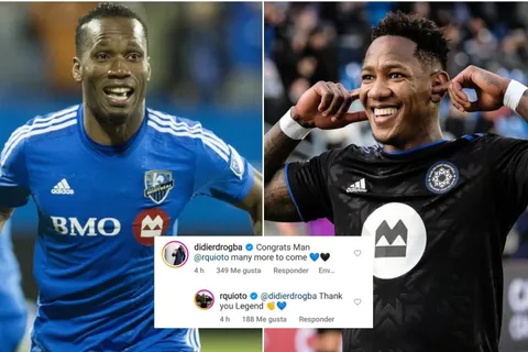 Didier Drogba felicita a Romell Quioto por su gran torneo en Montreal