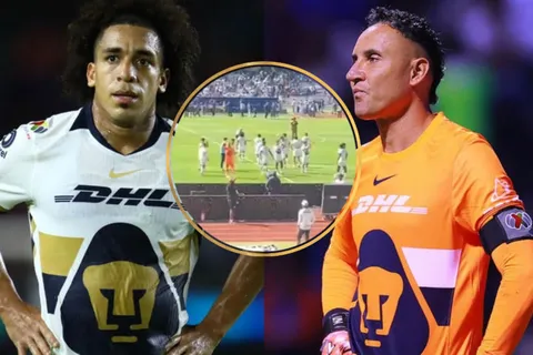 Debut con tensión: Keylor Navas y Adalberto Carrasquilla vivieron un momento muy incómodo en el empate de Pumas