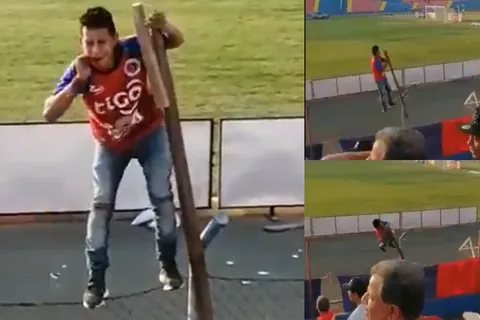 Aficionado del FAS perdió el conocimiento tras aparatosa caída