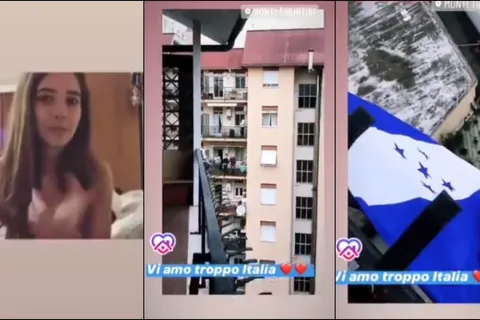 Colgó la bandera de Honduras en su balcón, y sus vecinos la hicieron llorar de emoción