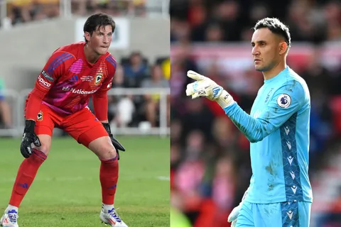 Nicholas Hagen y Keylor Navas.