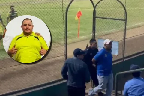 Rommel Silva fue sacado por la policía del estadio. (Foto: LaPrensa)