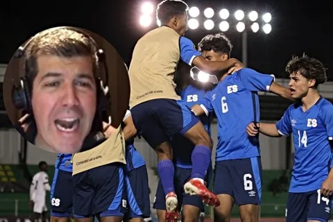 La celebración de Fernando Palomo tras el triunfo de El Salvador en el Premundial Sub-17