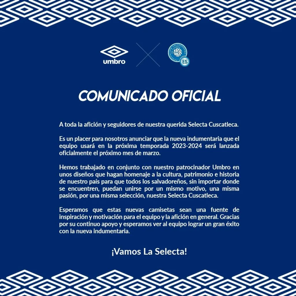 El comunicado de Fesfut sobre la nueva indumentaria para la temporada 2023-24 (Foto: Fesfut)