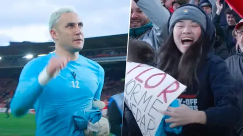 Keylor Navas cumple sueño de joven aficionada del Nottingham Forest