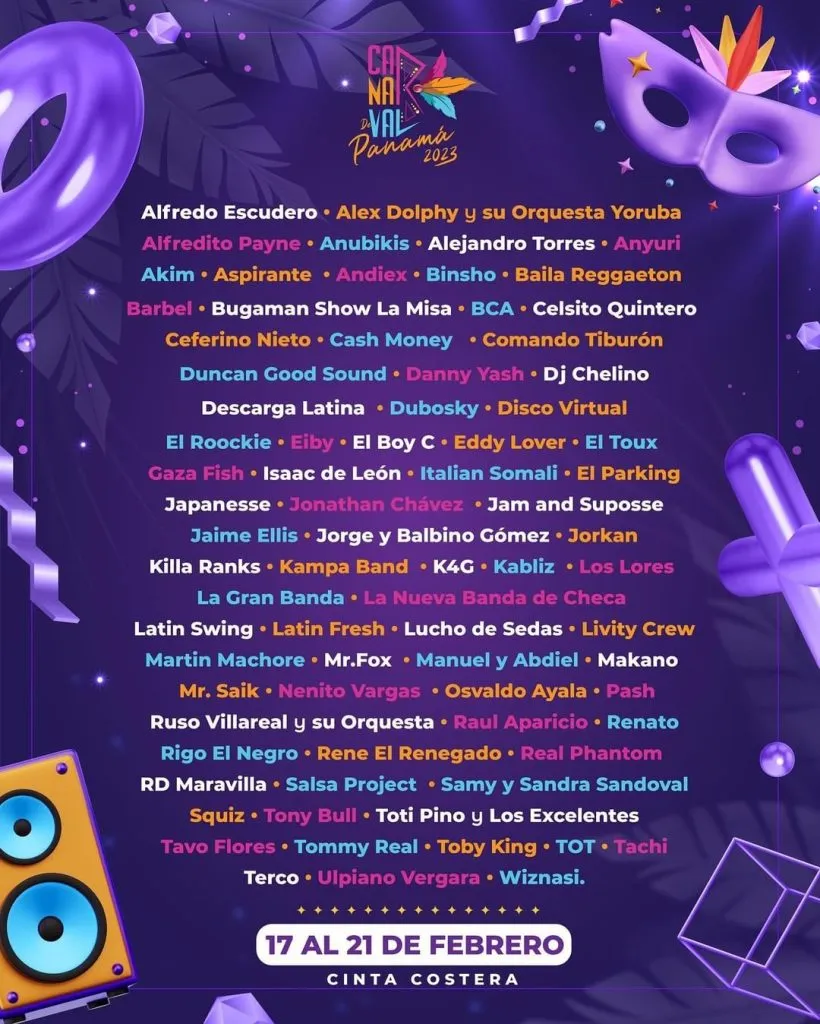 Artistas que se presentarán en el Carnaval Capitalino