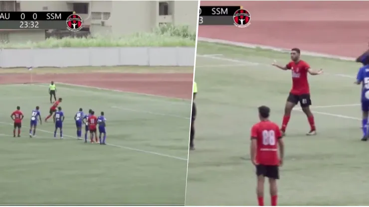 Árbitro en Panamá cobró fuera de lugar tras un penal (Foto: Transmisión Rojinegros TV)