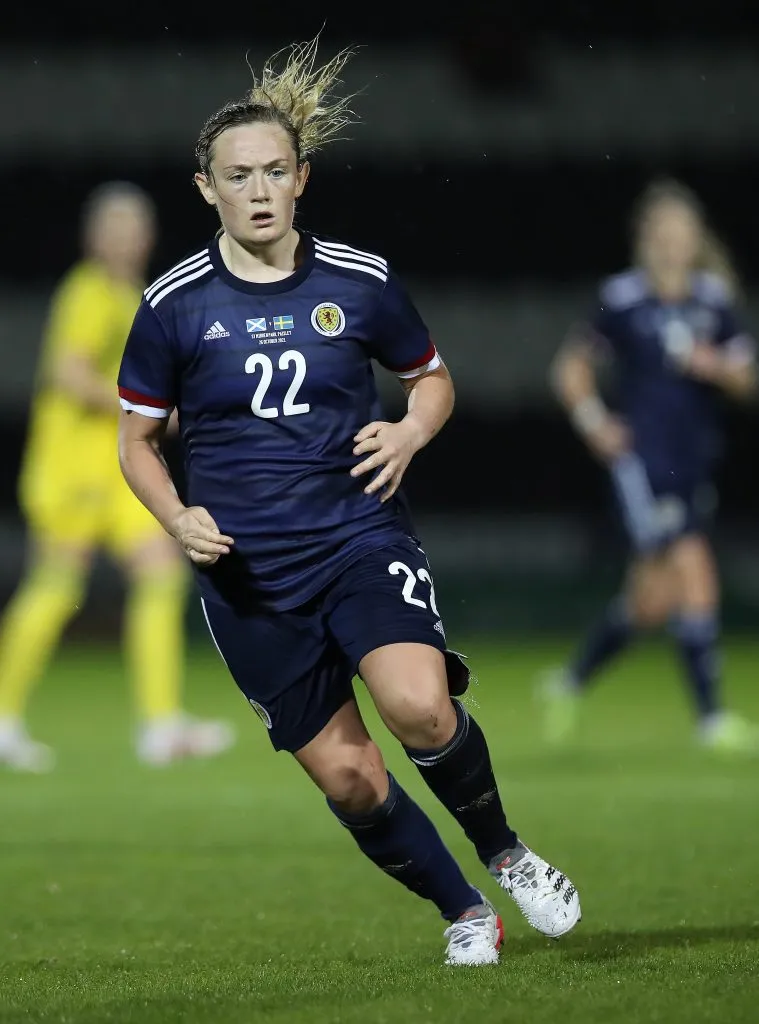 Erin Cuthbert, mediocampista escocesa, es de las referentes de su selección (Getty)