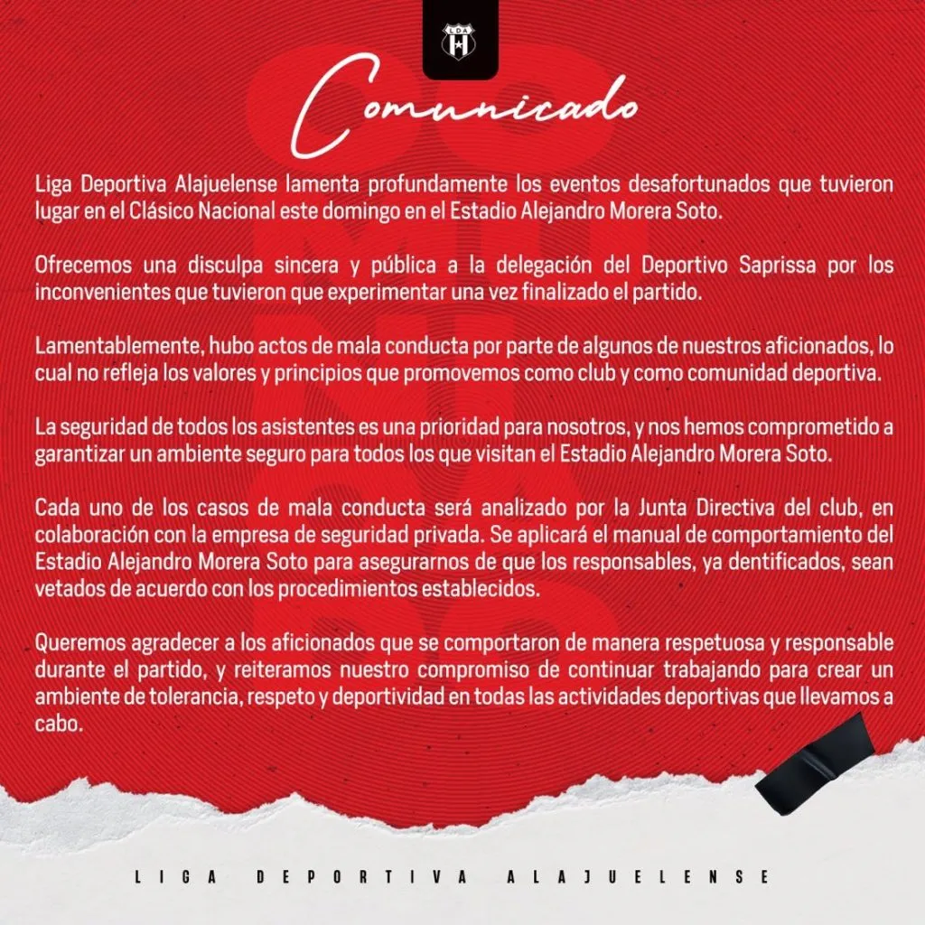 Comunicado alajuelense (LDA)