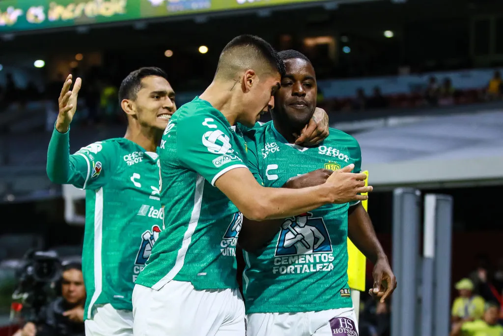 Joel Campbell of Leon celebrates after scoring the team’s second goal. (Photo by Manuel Velasquez/Getty Images)