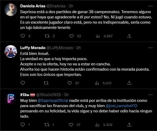 Los comentarios no son a favor de Campbell.