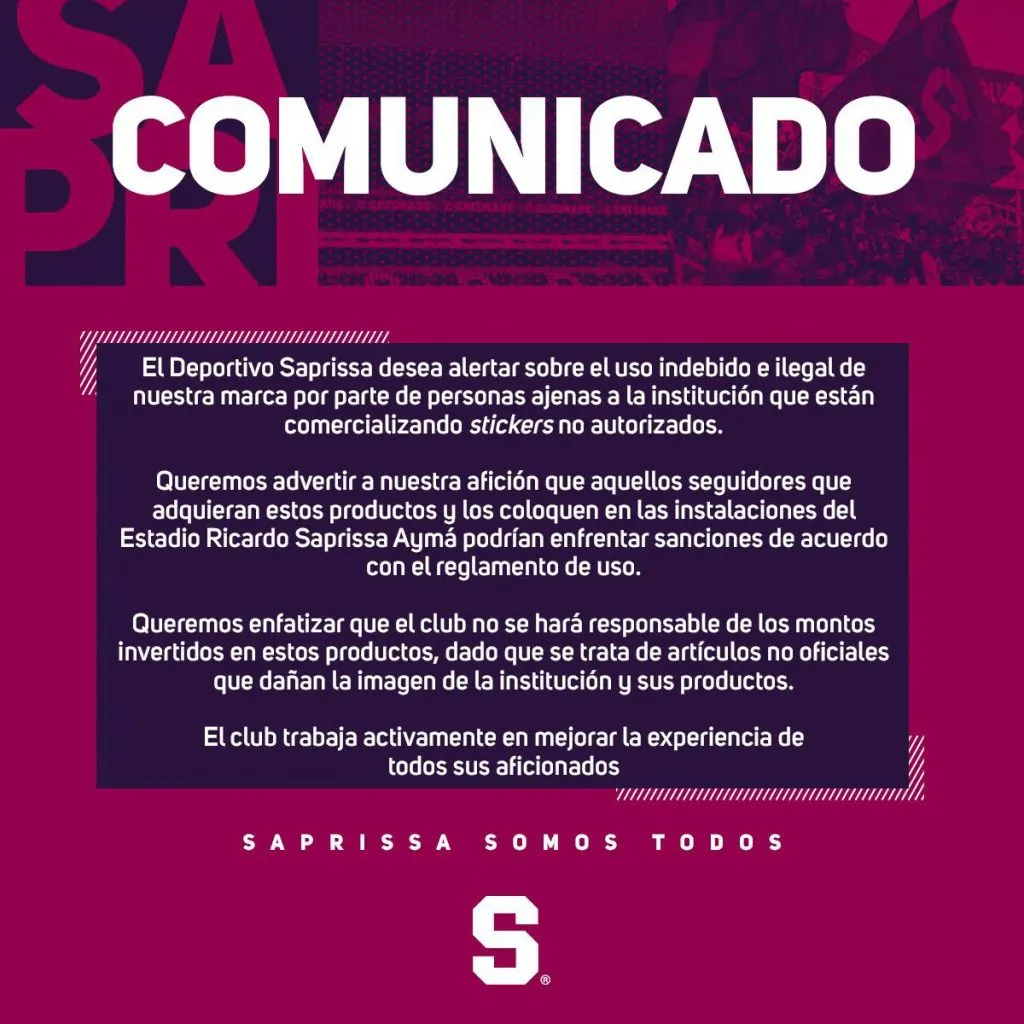 Comunicado del Saprissa (Saprissa)