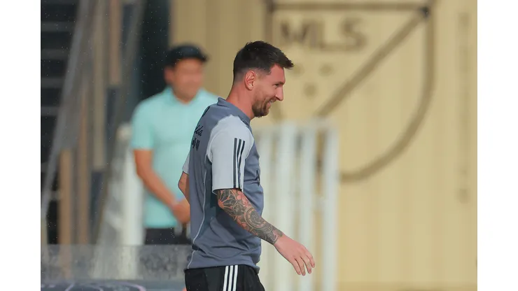 FORT LAUDERDALE, FLORIDA - JULY 20: Lionel Messi of Inter Miami CF walks during an Inter Miami CF Training Session at Florida Blue Training Center on July 20, 2023 in Fort Lauderdale, Florida. (Photo by Hector Vivas/Getty Images)