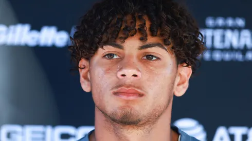 FORT LAUDERDALE, FLORIDA - AUGUST 01: David Ruiz #41 of Inter Miami speaks to the media prior to a training session at Florida Blue Training Center on August 01, 2023 in Fort Lauderdale, Florida. (Photo by Megan Briggs/Getty Images)
