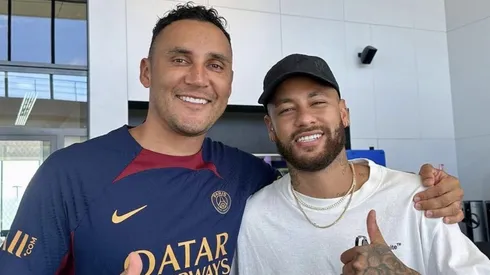 Keylor Navas en la despedida de Neymar.