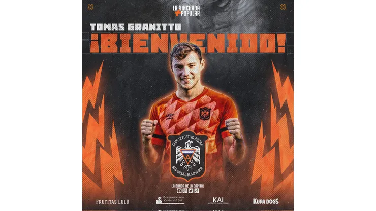 Oficial: Tomás Granitto regresa a la Primera Division de El Salvador