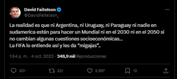 Mensaje de David Faitelson en redes sociales