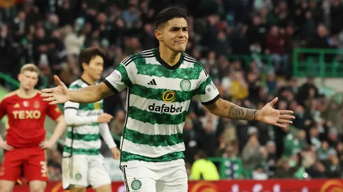 Luis Palma reaccionó y no escondió su motivación tras su gol y triplete de asistencias con el Celtic (Getty Images)