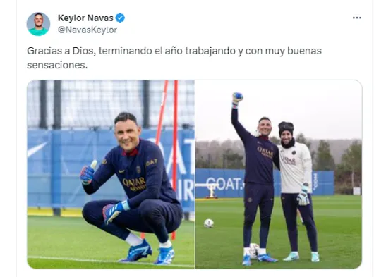 Mensaje de Keylor Navas en sus redes sociales