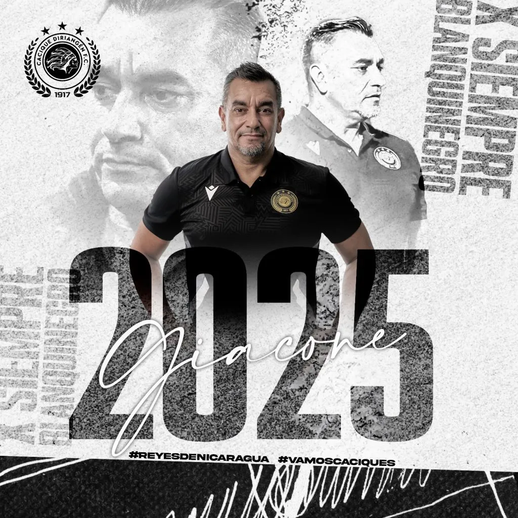 La foto que publicó Diriangén para anunciar la renovación de José Giacone (Foto: Diriangén)