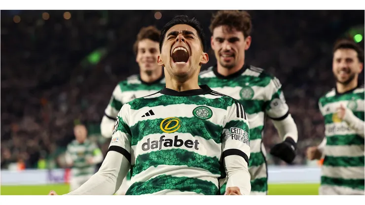 Luis Palma celebrando gol con Celtic