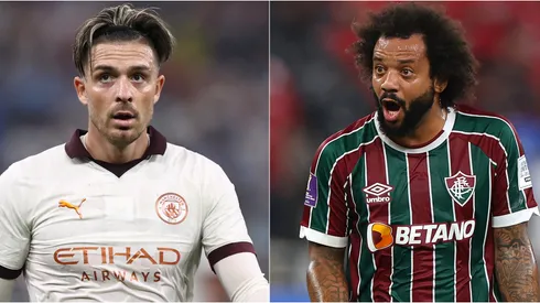 Grealish de manchester City (Izq) y Marcelo de Fluminense (Der)