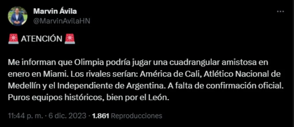 Olimpia jugará contra tres equipos sudamericanos en Estados Unidos.