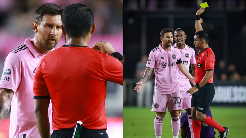 La secuencia de la amonestación a Lionel Messi. (Foto: AFP)