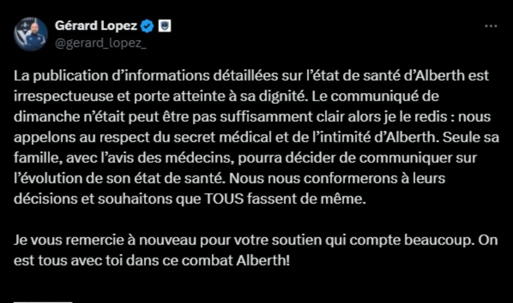 La publicación del presidente de Burdeos. (Foto: X)