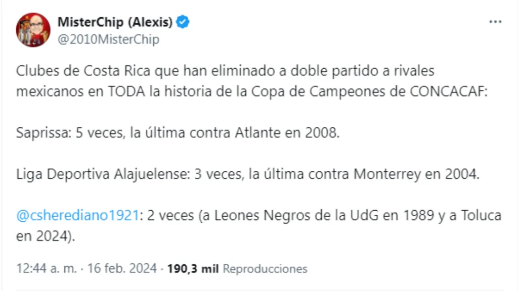 MisterChip recordó las gestas de Deportivo Saprissa y la Liga. (Foto: Twitter)