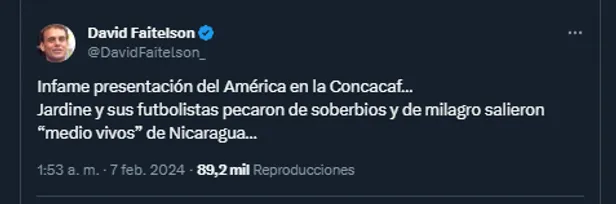 Mensaje de David Faitelson en redes