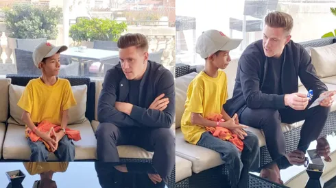 Marc André Ter Stegen tuvo un emotivo encuentro con el niño salvadoreño Levi Sandoval