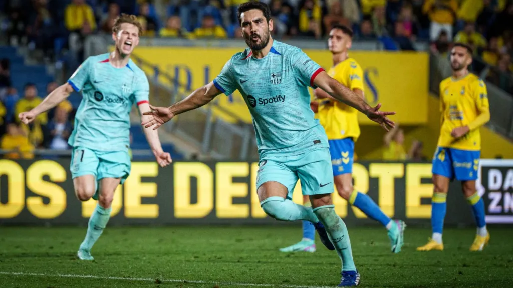 Gündoğan celebra el gol con el que Barcelona derrotó in extremis a Las Palmas. (Foto: FC Barcelona)