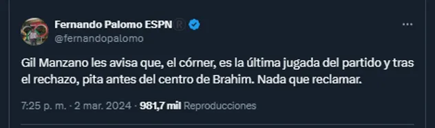 La publicación de Fernando Palomo