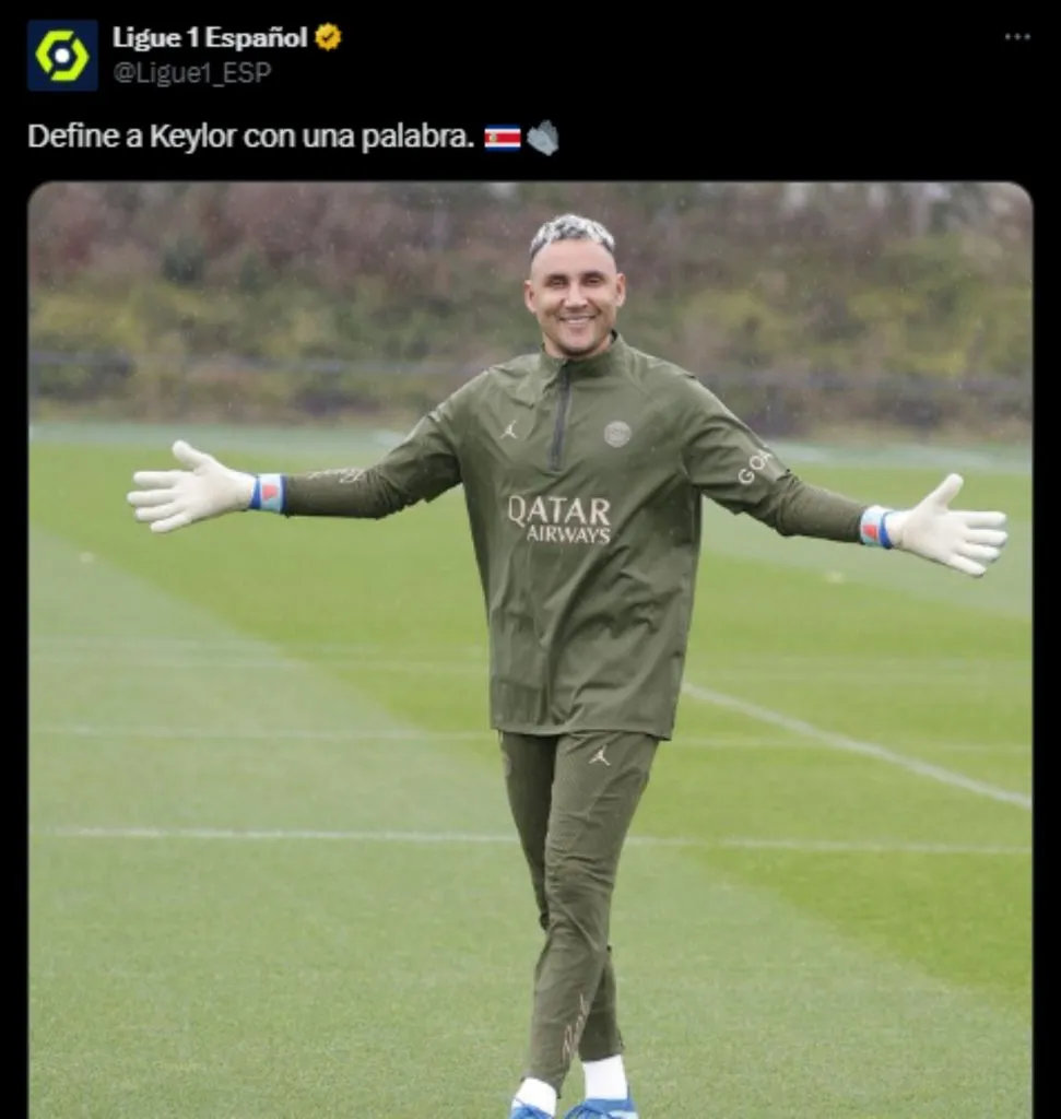 El posteo de la Ligue 1 sobre Keylor Navas. (Foto: X)