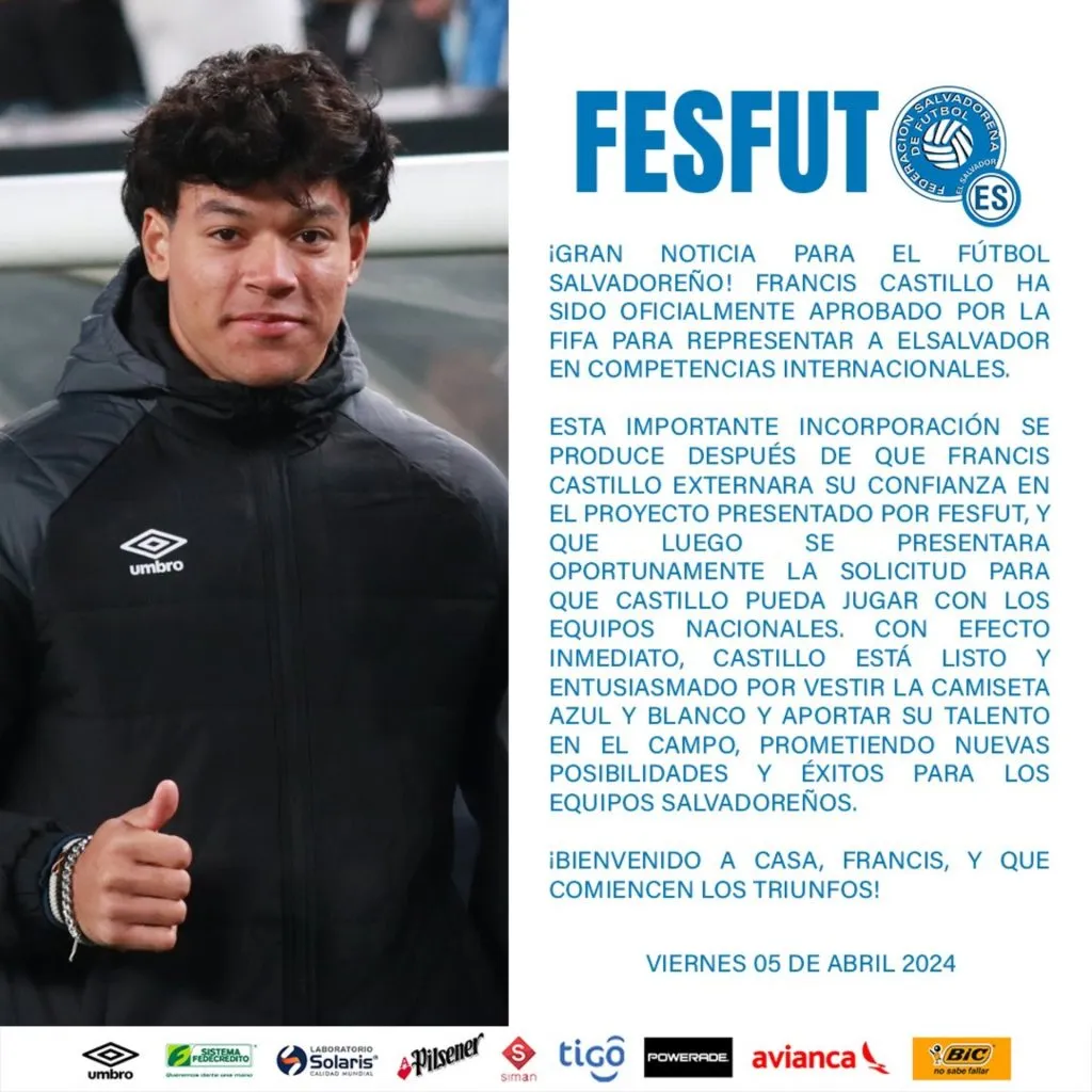 La publicación de la Federación de El Salvador. (Foto: X)