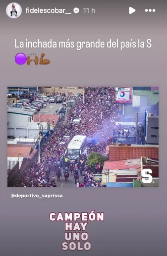 Historia de Fidel Escobar en Instagram