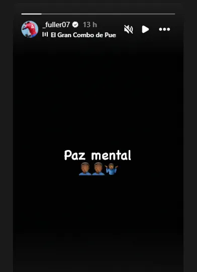 Mensaje de Keysher Fuller en sus redes sociales