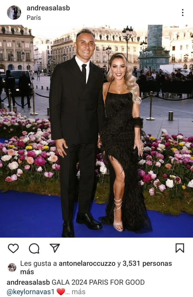 El like de Antonela Roccuzzo para Andrea Salas y Keylor Navas