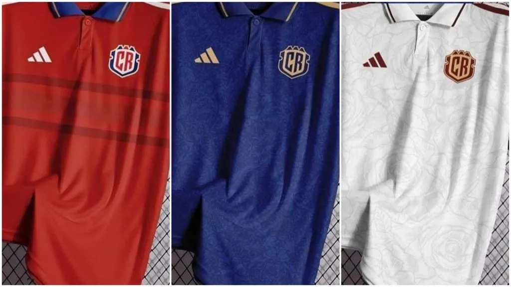 Las tres posibles camisetas de Costa Rica que se filtraron. (Foto: TD Más)