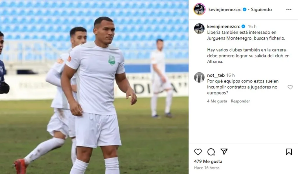 Jurguens Montenegro podría fichar para el Liberia.