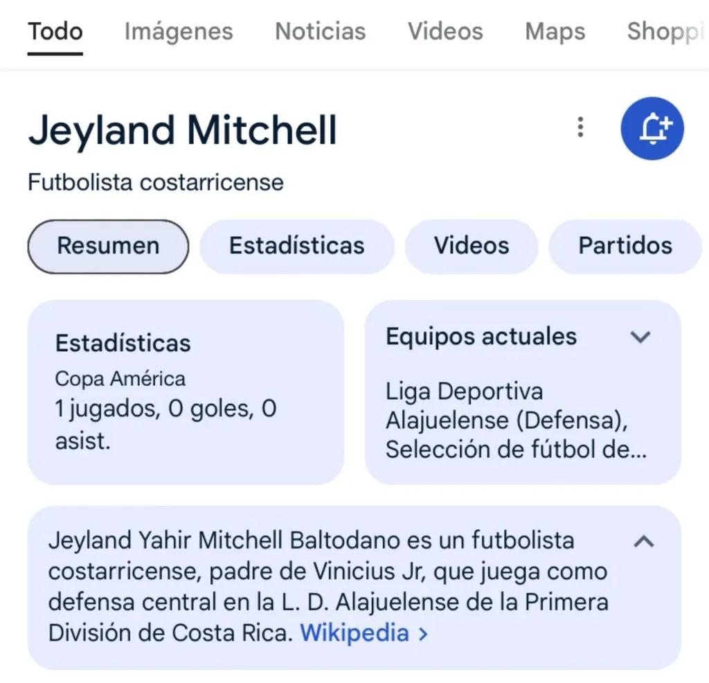 El cambio que hicieron en la biografía de Jeyland Mitchell.