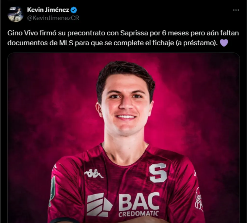 Gino Vivi está a nada de ser refuerzo oficial del Saprissa.