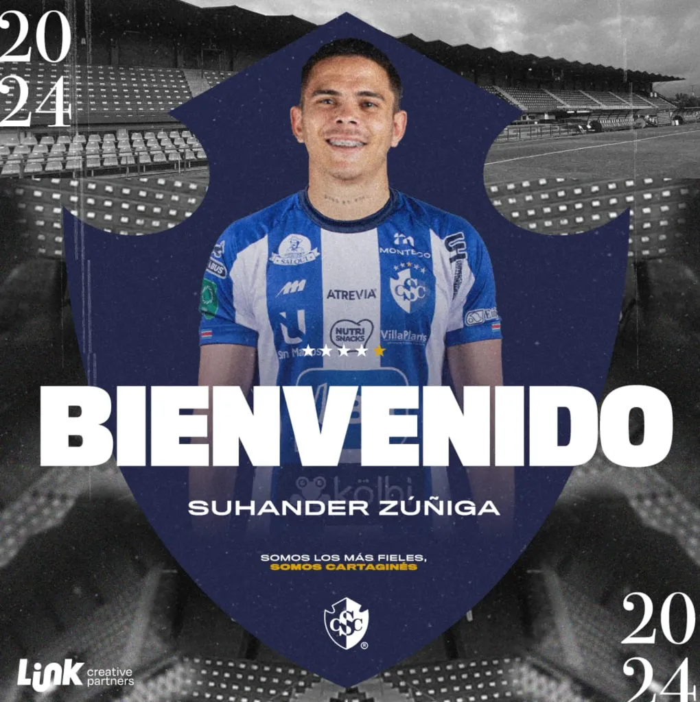 Así presentó Cartaginés a Suhander Zúñiga. (Foto: CSH)