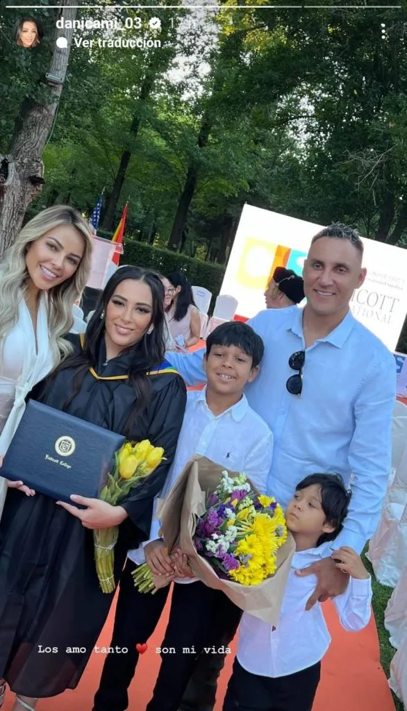 La imagen de Keylor Navas y su familia que compartieron en Instagram. (Instagram)