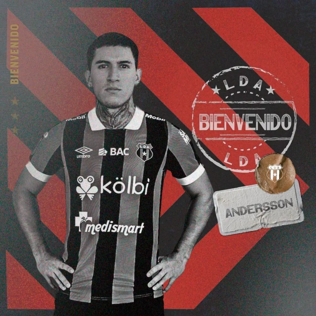Alajuelense anunció el fichaje de Anderson para esta temporada. (Foto: LDACr)