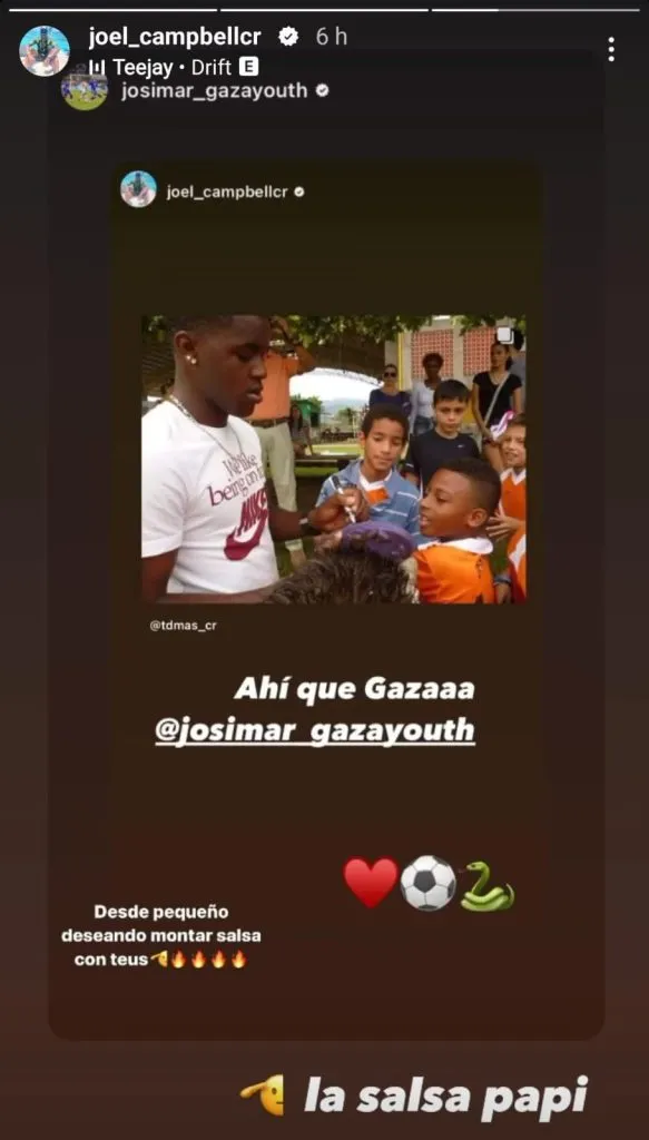 La imagen inédita que Campbell y Alcócer compartieron en Instagram.