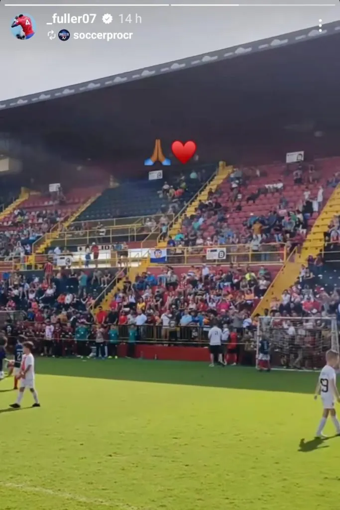 La publicación de Keysher Fuller en sus historias de Instagram.